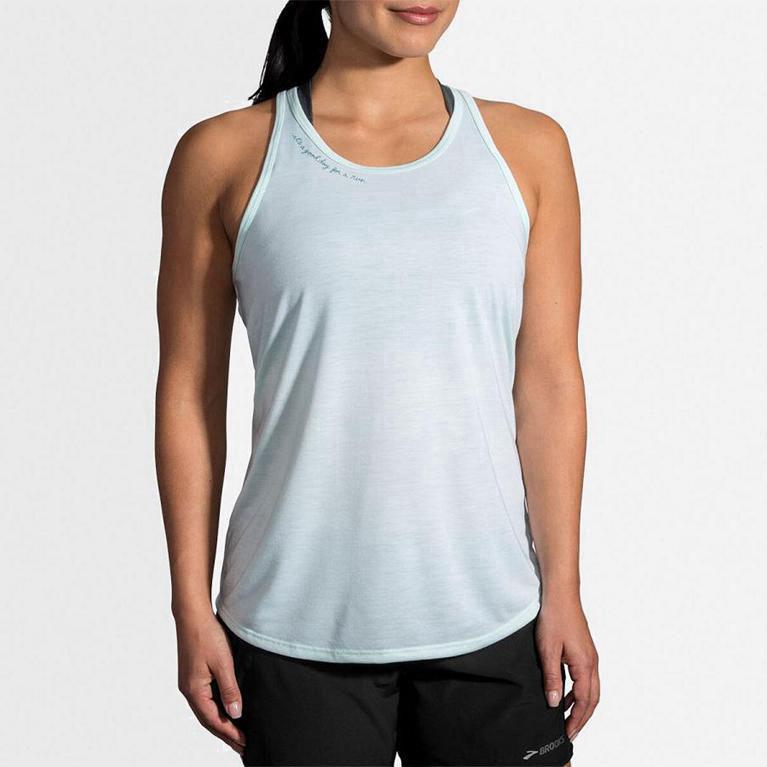 Brooks Distance Graphic Womens Running Tank Top - White - Philippines (823710TWB)